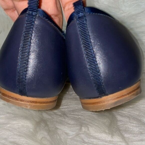 BODEN Almond Toe Navy Blue Ballerina Shoe - Picture 6 of 9